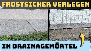 Terrassenplatten verlegen amp schneiden Granitplatten für Traufenpflaster auf Beton  Mörtel kleben [upl. by Raney183]