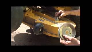 hustler Z turn mower pulley replacement [upl. by Janyte656]