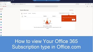 How to view Your Office 365 Subscription in Office  Office 365 subscription  Microsoft 365 plan [upl. by Cotsen704]