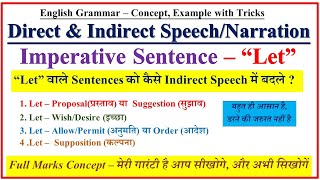 Direct and Indirect Speech with Let  Let  Imperative Sentences Direct and Indirect Speech [upl. by Ahusoj]