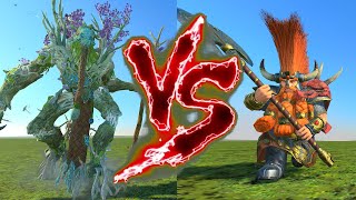 Ancient Treeman VS Ungrim Ironfist Total War Warhammer 3 [upl. by Yetty]