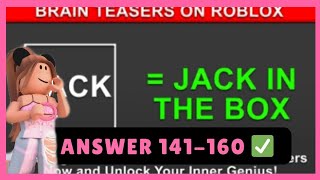 Brain Teasers on roblox decode Answer Stage 141160 [upl. by Zirtaeb]