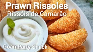 Prawn Rissoles  Rissóis de Camarão  Goan Snack snackrecipe [upl. by Ploch]