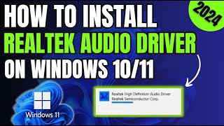 How to Download amp Install Realtek HD Audio Driver Windows 1110 2024 [upl. by Ramyaj]