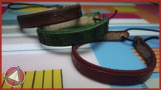 3 pulseras de cuero súper fáciles y rápidas 🧐  DIY Tutorial [upl. by Cammi]