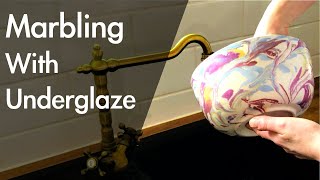 Marbling With Underglaze On Pottery [upl. by Gnni252]