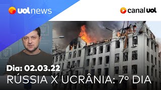 Guerra na Ucrânia últimas notícias vídeos e situação no 7º dia de ataques da Rússia  UOL News [upl. by Wunder]