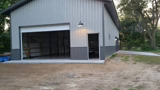 Pole Barn part 10 Exterior lights and electrical [upl. by Reade544]