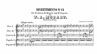 Mozart Divertimento No 14 in Bflat major K 270 with Score [upl. by Peednas]