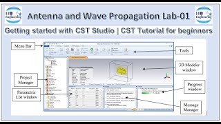 Getting started with CST Studio  CST Tutorial for beginners  Antenna and Wave Propagation Lab01 [upl. by Sudoeht]