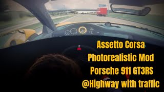 Assetto Corsa Photorealistic Porsche 911 GT3RS POV on ultra wide screen [upl. by Kordula]