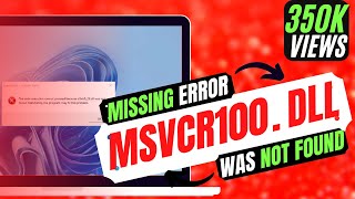 How To Fix MSVCR100dll is Missing from computer Error 💻 Windows 10117 💻 3264Bit [upl. by Dow]