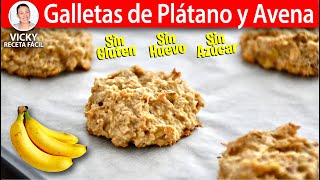 GALLETAS DE PLATANO Y AVENA  Vicky Receta Facil [upl. by Manvil]