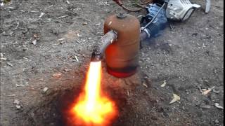 waste oil burner for scrapping construction and first fire up [upl. by Ahseeyt]