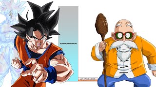 Goku VS Master Roshi POWER LEVELS Over The Years All Forms DBDBZDBGTSDBH [upl. by Aneela158]