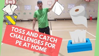 Tossing and Catching Tissue Challenges  At Home Virtual PE Activities [upl. by Mauldon980]