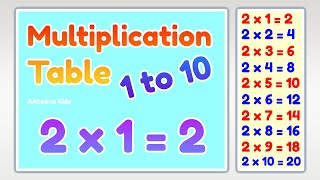 Multiplication Table  multiplication table 1 to 10  Table 1 to 10  AAtoonsKids [upl. by Fillander723]