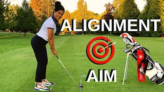 How to Aim and Align in Your Golf Setup [upl. by Ahsiyk]