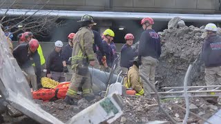 Rescue of trapped construction worker in Louisville Kentucky [upl. by Shimkus]