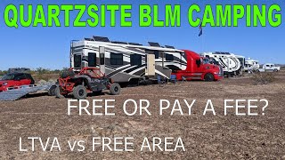 Quartzsite LTVA or FREE Boondocking  BLM Land Boondocking  RV Life [upl. by Norbie]