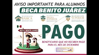 ¡CONOCE LAS REGLAS Alumnos que no reciben el pago en diciembre de la Beca Benito Juárez 2024 [upl. by Rednaskela]