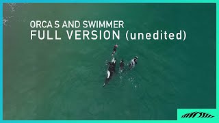 Orcas approaching swimmer FULL VERSION unedited [upl. by Itsim]