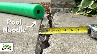 How To Fix A Large Crack In A Concrete Sidewalk  Surprising Results [upl. by Tnomal]