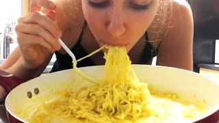 Rameroni and Fine Aged Cheese Fondue Original Recipe  MUKBANG  EATING SHOW [upl. by Paine597]