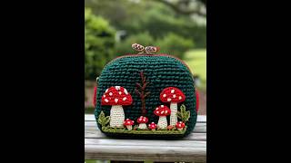 Crochet Makeup Bags crochet handmade crochettotebag crochet mushrooms [upl. by Hctub]