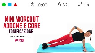 Addome Tonico Con Esercizi Addominali E Core Stability  10 Minuti [upl. by Nosemyaj59]