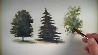 How to Paint Trees with Watercolor [upl. by Ailaroc]