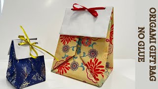 Origami paper gift bag How to make an easy DIY paper gift bag for Christmas birthday giftloot bag [upl. by Haidebej]