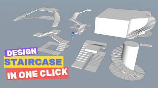 Sketchup trick Create Staircase in one click [upl. by Hyozo]