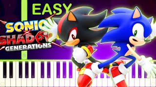 SONIC X SHADOW GENERATIONS  Announce Trailer Song  EASY Piano Tutorial [upl. by Ahsemo]