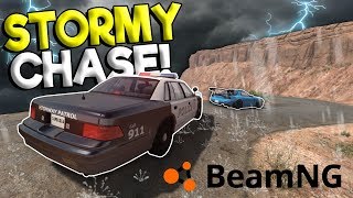 INSANE STORMY POLICE CHASE amp CRASHES  BeamNG Gameplay amp Crashes  Cop Escape [upl. by Sawyer]