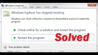 Windows Explorer Has Stopped Working 100 solution [upl. by Arraeit]