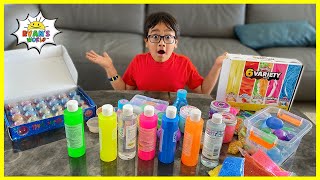 Ryan mixing all my store bought slime challenge [upl. by Nolrac]