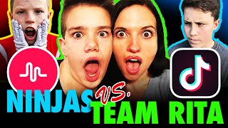 Ninja Kids vs Tommy amp Rita Tik Tok Challenge [upl. by Yrrag]