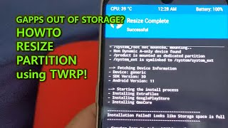 How to Resize System Partition using TWRP when Gapps Out of Storage [upl. by Demetria]