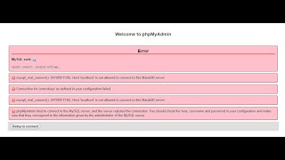 XAMPP Error My SQL PhpMyAdmin Access Denied Error  Solved  100 Working Solution [upl. by Eldwin286]