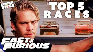 TOP 5 Races  Fast amp Furious Saga  Screen Bites [upl. by Ardnasirhc]