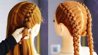 Cute Two Braids Hairstyle For School [upl. by Gauldin445]