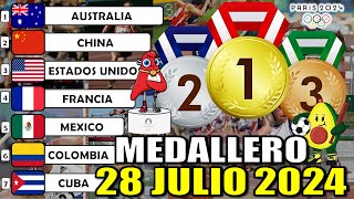 Medallero ACTUALIZADO Juegos Olímpicos París 2024 EN VIVO Domingo 28 hoy Julio 2024 olimpiadas [upl. by Stevy]