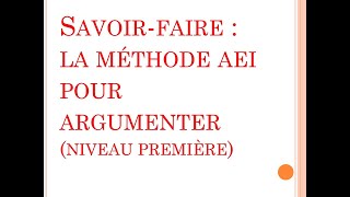 SES  Révision des savoirfaire  La méthode AEI en première [upl. by Eniamor297]