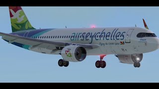 AIR SEYCHELLES A320NEO LANDING AT SEYCHELLES INTERNATIONAL AIRPORT EARLY MORNING ARRIVAL [upl. by Buffy]