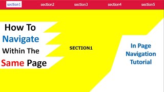 How To Navigate Within The Same Page  InPage Navigation Tutorial [upl. by Asenab]