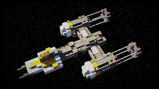 Ywing Minecraft tutorial 11 scale Star Wars [upl. by Aerehs705]