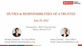 Duties and Responsibilities of a Trustee [upl. by Marena]