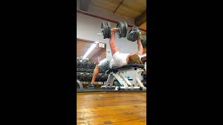 162 pound olympic dumbbell bench press [upl. by Adnorahc]