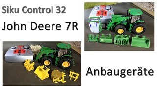 Siku Control 32  John Deere 7R mit Anbaugeräten [upl. by Eak187]